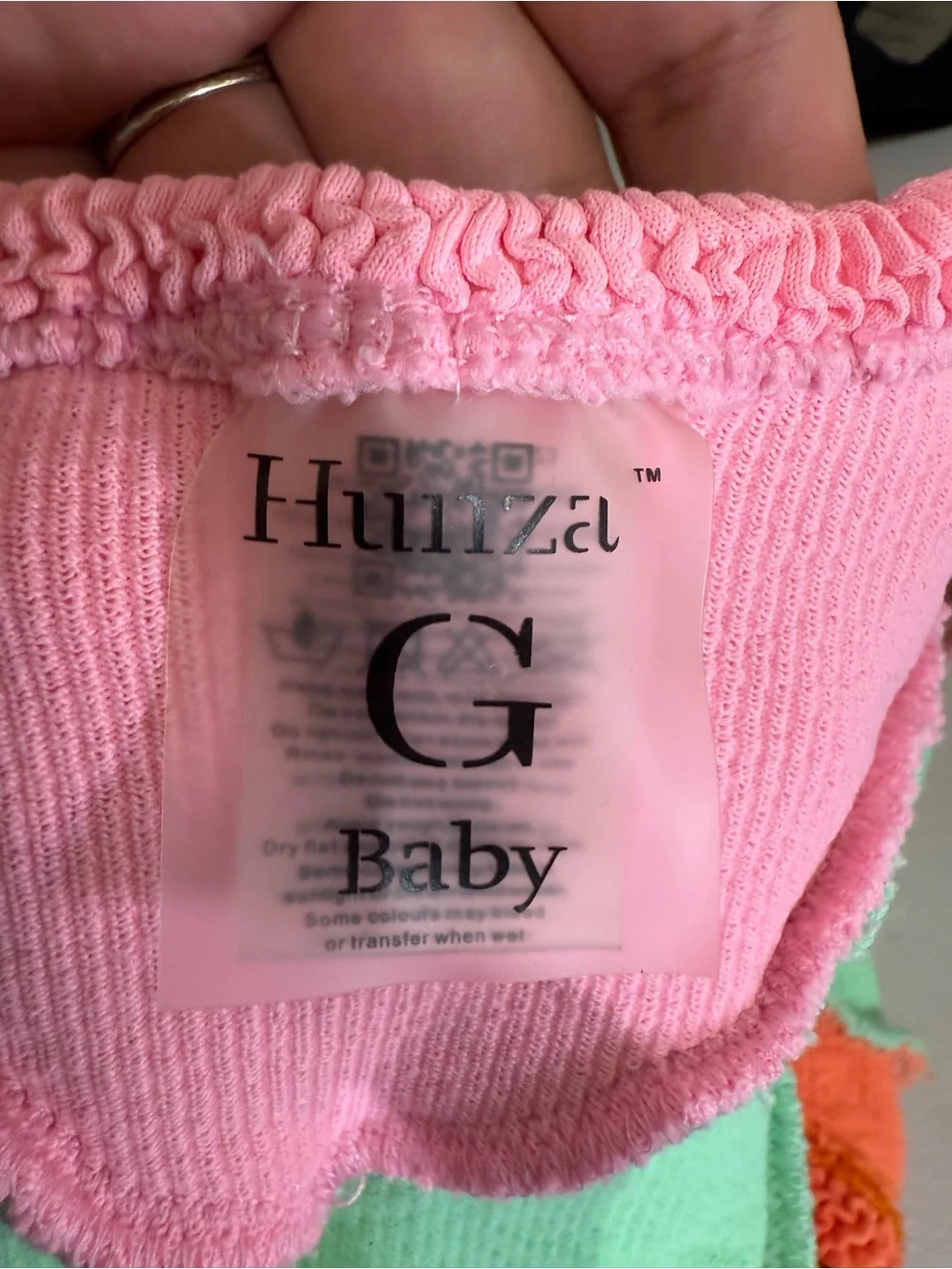 HUNZA G baby Joules Pink Mint Coral Chevron One-Piece Swimsuit
